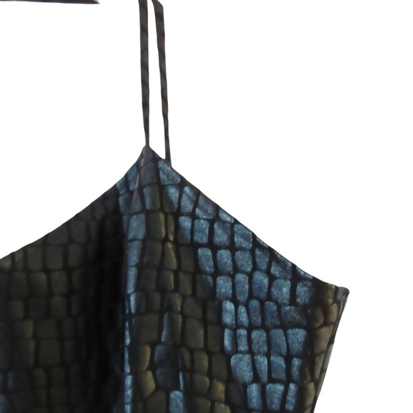 Vivienne Hu New York Black Snakeskin Python Dress Size 10 Sleeveless Cocktail - Picture 4 of 11